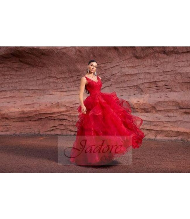 J27019 Robe à volants Bourgogne