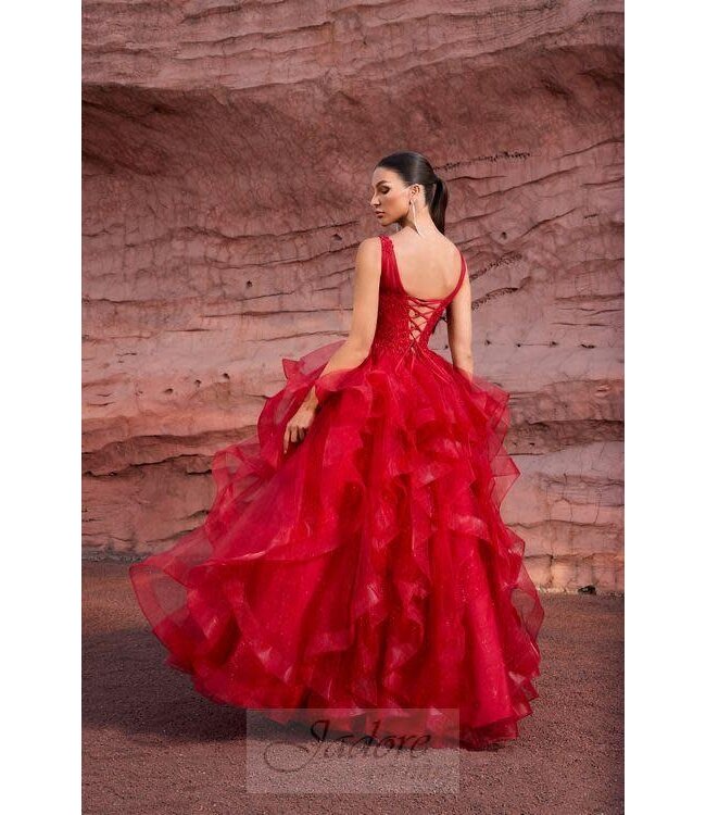 J27019 Robe à volants Bourgogne