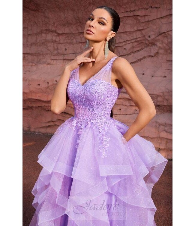 J27019 Robe à volants Mauve