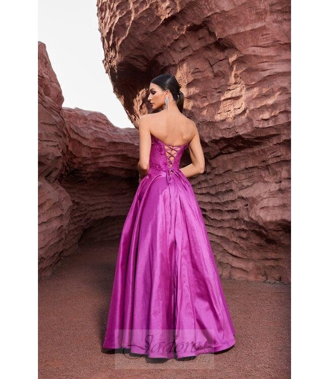 J27021  Robe Princesse bustier Magenta