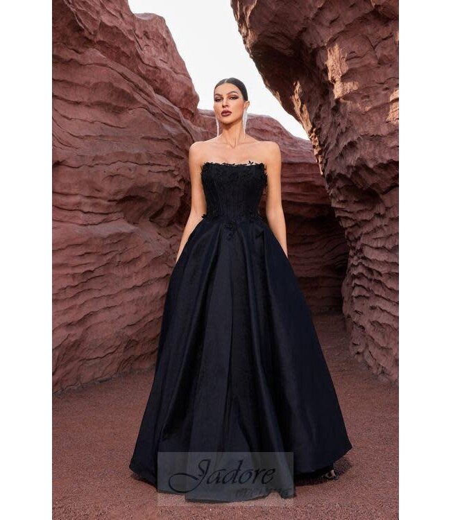 J27021  Robe Princesse bustier Noire