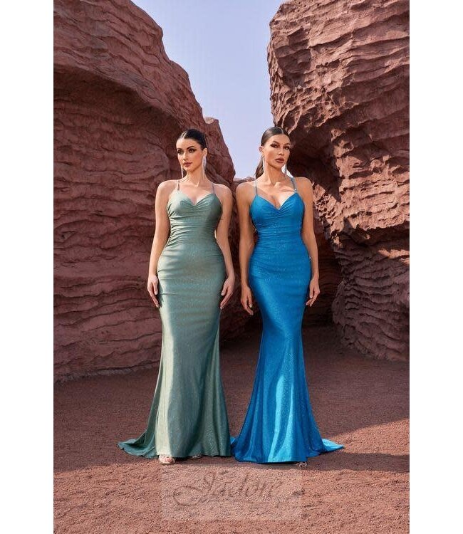 J27023 Robe ajustée en jersey Teal