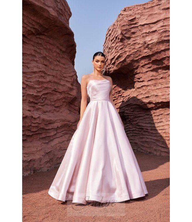 J27025  Robe en satin bustier Rose