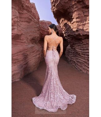 J27029 Robe ajustée ajourée brillante Rose J27029 Robe ajustée ajourée brillante Rose