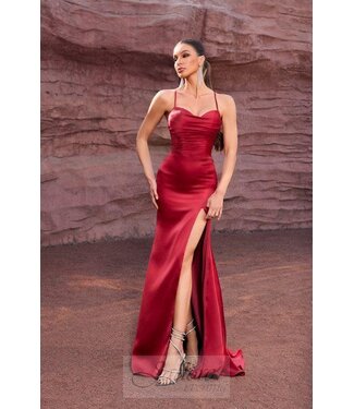 J27037 Robe ajustée extensible Bourgogne