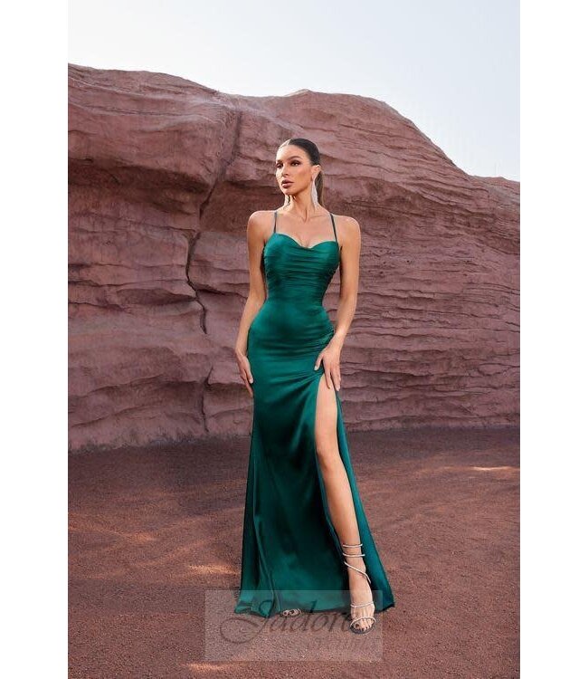 J27037 Robe ajustée extensible Émeraude