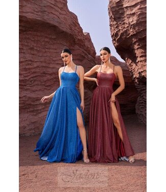 J27041 Robe scintillante fluide Royal