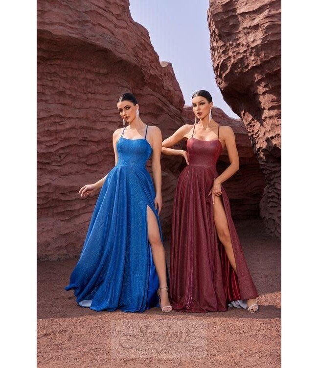 J27041 Robe scintillante fluide Royal