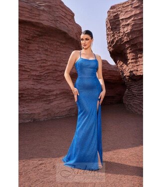 J27042 Robe scintillante ajustée Royal