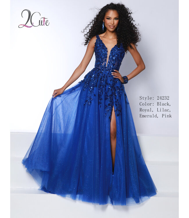 24232 Robe En Tulle Bleu Royal