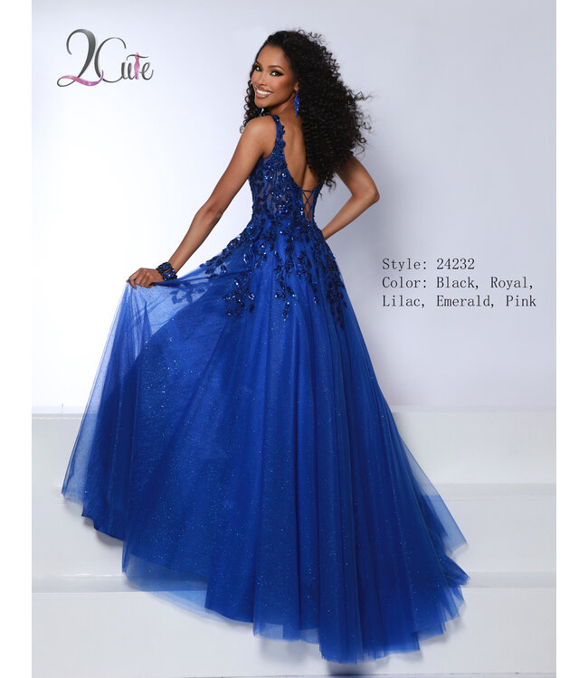 24232 Robe En Tulle Bleu Royal