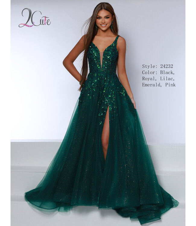 24232 Robe En Tulle Émeraude