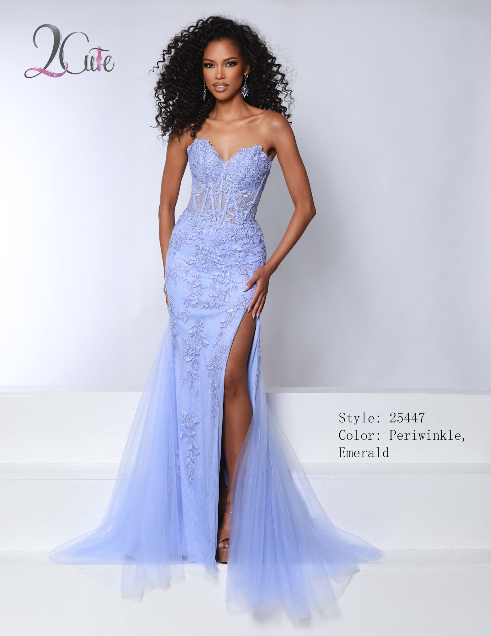 Fente Robe 25447 Robe ajustée avec fente Periwinkle - Mirage