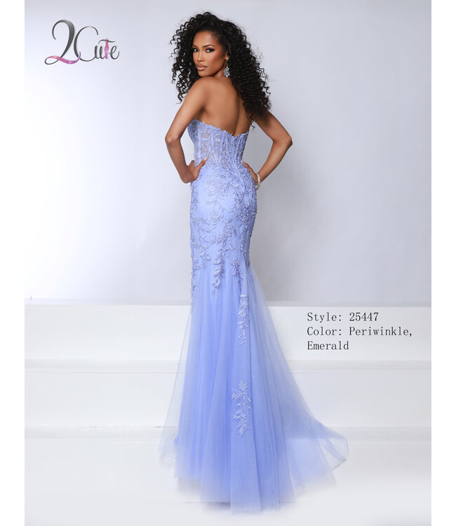 25447 Robe ajustée avec fente Periwinkle