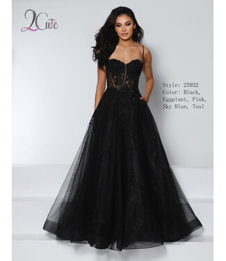 25932 Robe Corset En Tulle Noire