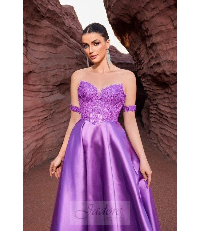 J27007 Robe princesse en satin Lilas