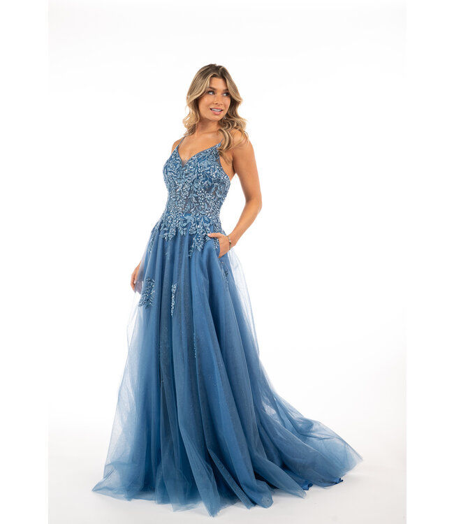 A10015 Robe Bleu Pierre