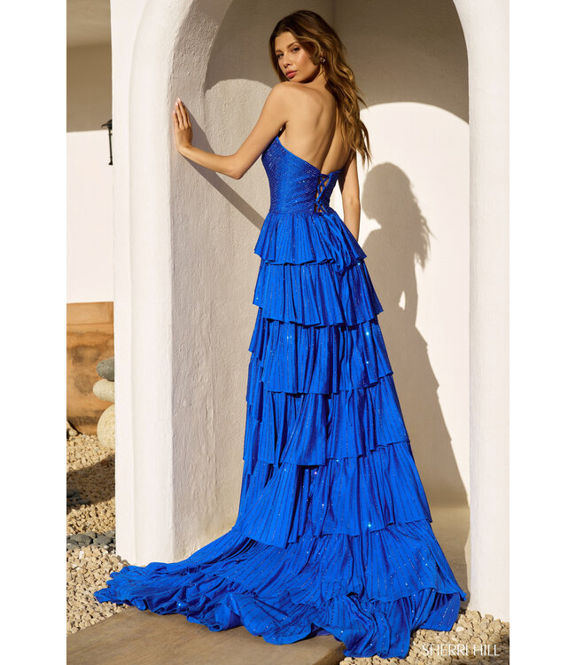 56707 Robe A Volant Brillante Rouge