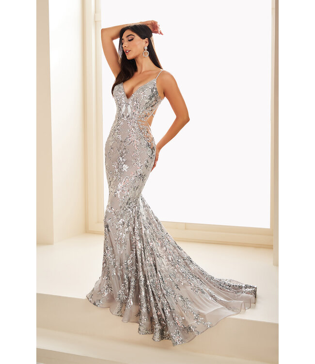 35011 Robe À Dos Ouvert Argent