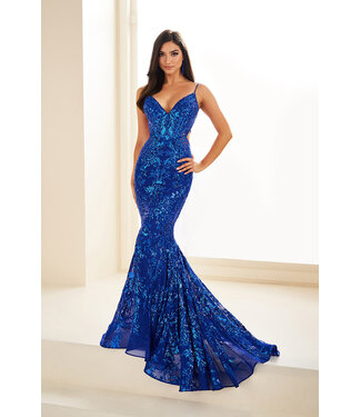 35011 Robe À Dos Ouvert Bleu Royal