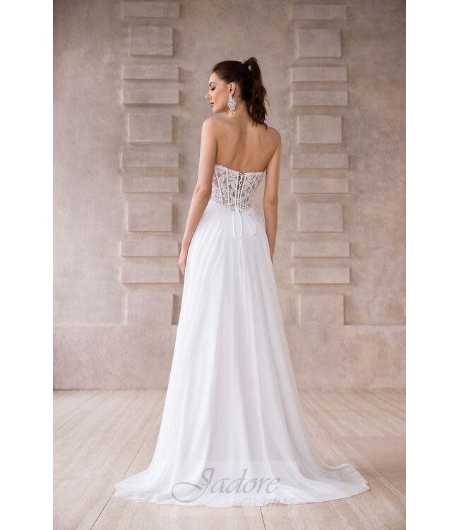 J28005 Robe Corset Fluide Jaune