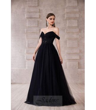 J28006 Robe En Tulle Noire