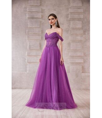 J28006 Robe En Tulle Lilas