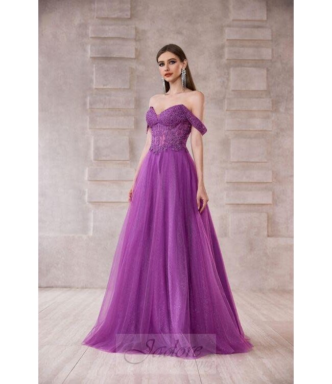 J28006 Robe En Tulle Lilas