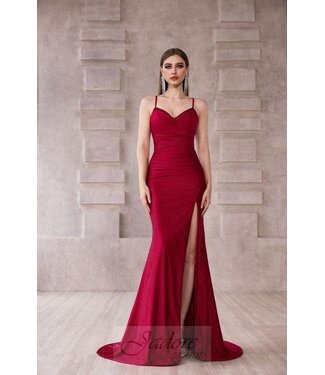 J28017 Robe Ajustée Simple Bourgogne