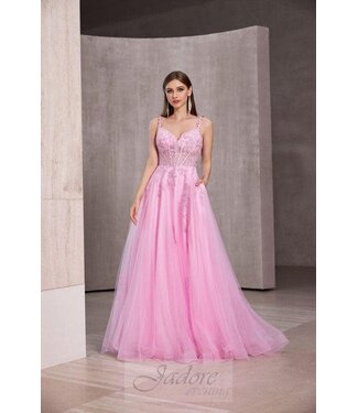 J28022 Robe Décolleté en A Rose Bébé