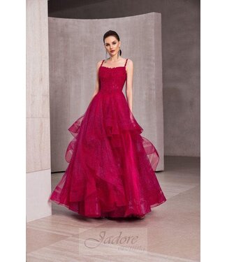 J28024 Robe À Volants Bourgogne