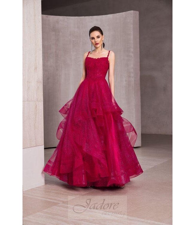 J28024 Robe À Volants Bourgogne