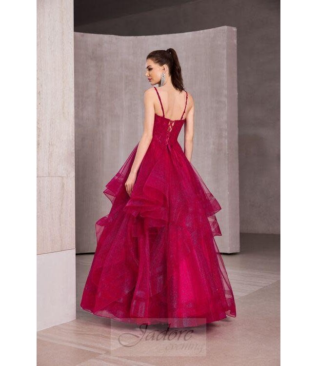 J28024 Robe À Volants Bourgogne