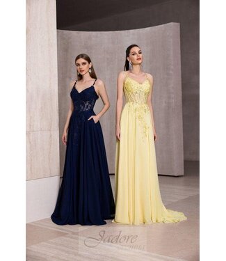 J28041 Robe Corset Fluide Marine