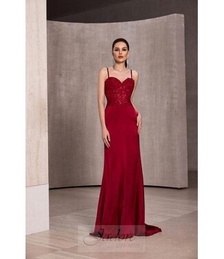 J28045 Robe En Satin Bourgogne