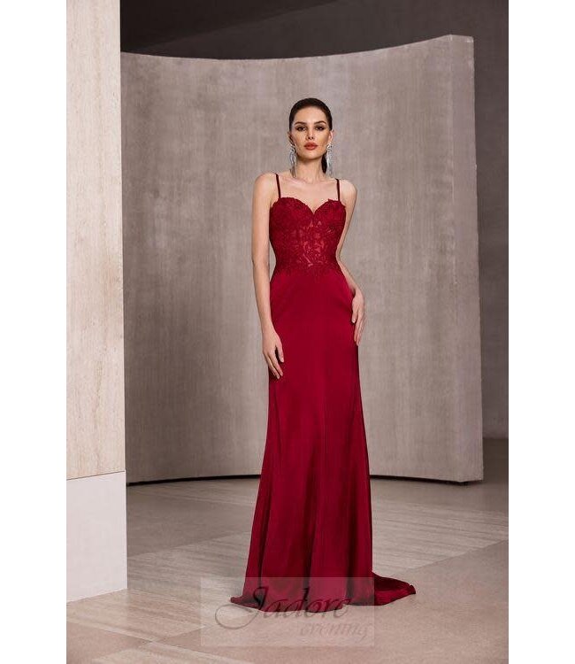 J28045 Robe En Satin Bourgogne