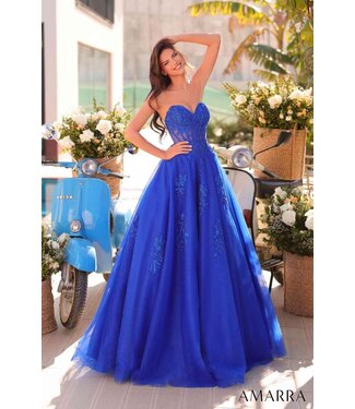89011 Robe Bustier En Cœur Royal
