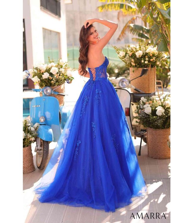 89011 Robe Bustier En Cœur Royal