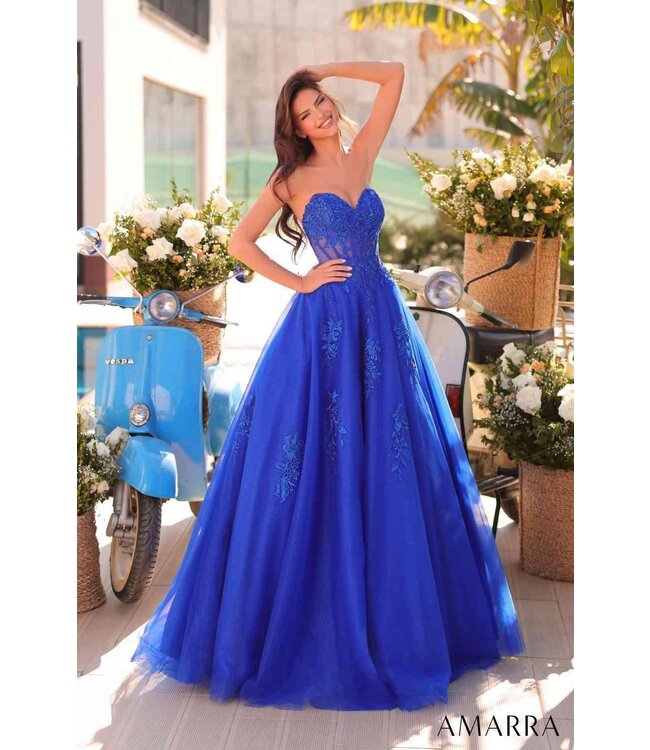 89011 Robe Bustier En Cœur Royal