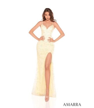 88871 Robe Ajustée Brillante Jaune