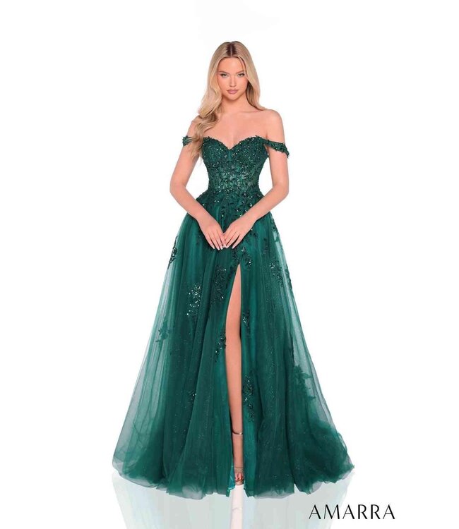 88938 Robe En A Avec Fente Émeraude