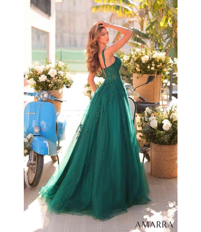 88970 Robe Scintillante Corset Émeraude