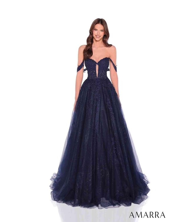 88970 Robe Scintillante Corset Marine