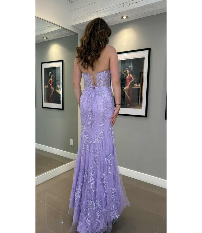 55467 Robe À Broderies Lilas
