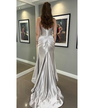 56161 Robe Avec Corset Bustier Argenté