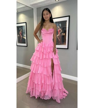 56911 Robe Corset Étagée Bright Fushia