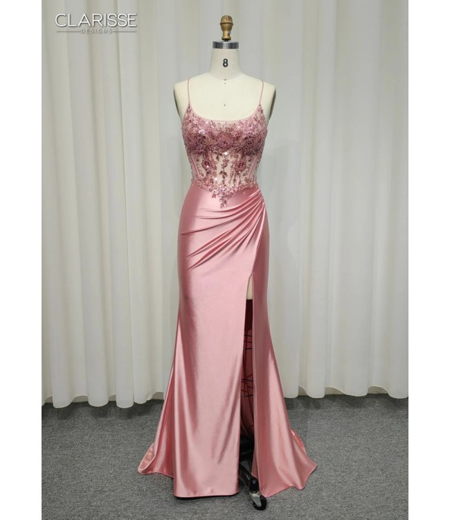 810708 Robe Corset Rose Pâle