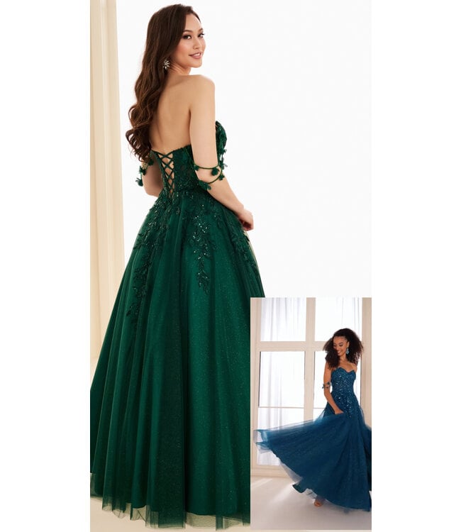 37208 Robe Bustier En A Émeraude