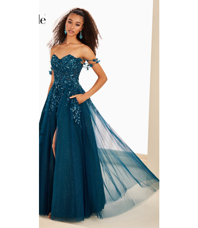 37208 Robe Bustier En A Teal