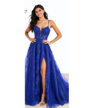 37210 Robe En Tulle Bleu Marine